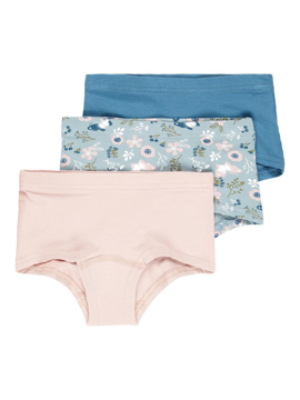 NMF Tights 3P Pale Mauve Flower