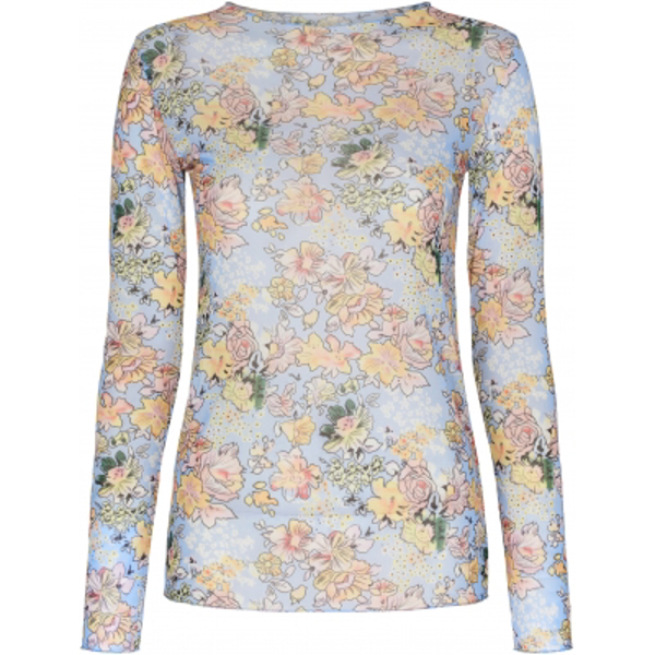 ThreeM Mesh blouse Flower Print