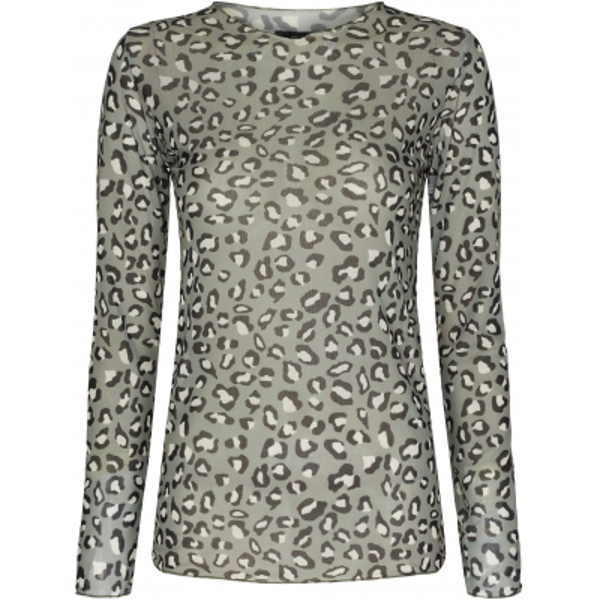 ThreeM Mesh Blouse Leo Print