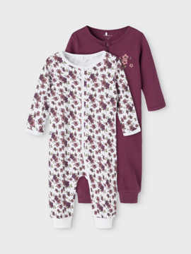 NBFNightsuit 2p Zip Prune Purple Noos