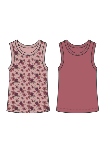 NMF Tank top 2p deco rose flower noos