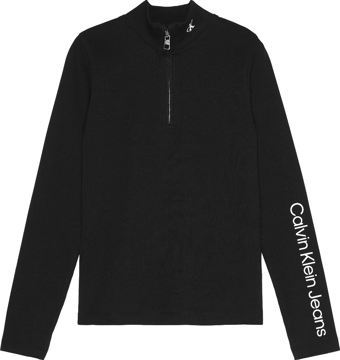 Calvin Klein Zip Up Rib Top