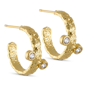 Three M Earrings w. Stones
