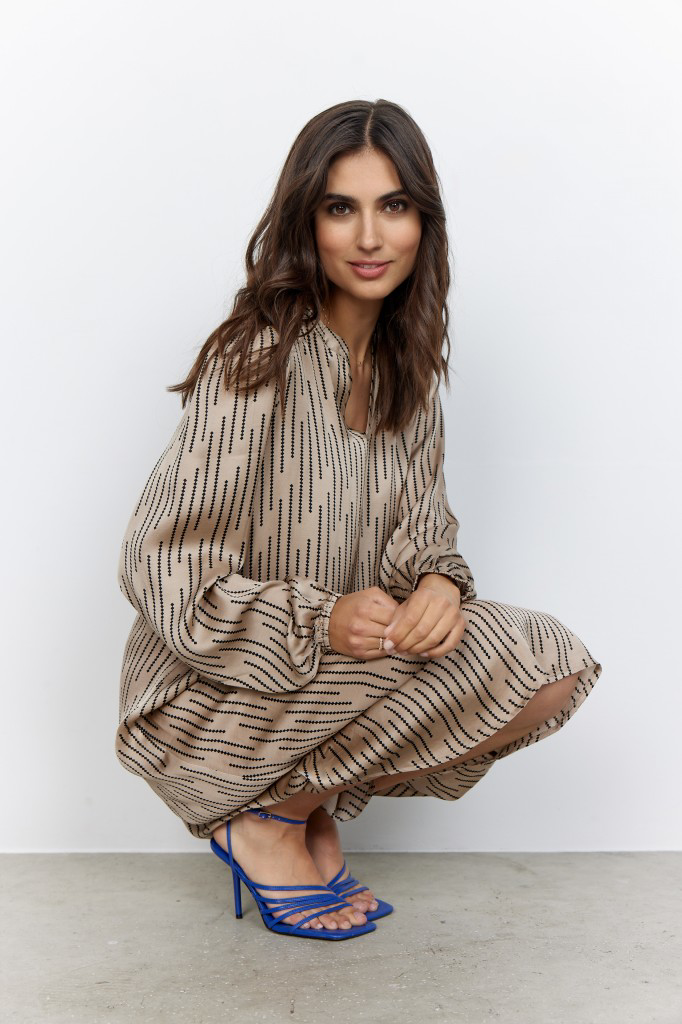 SOYA CONCEPT Djaka Aqua Striped Ribbed Dress
