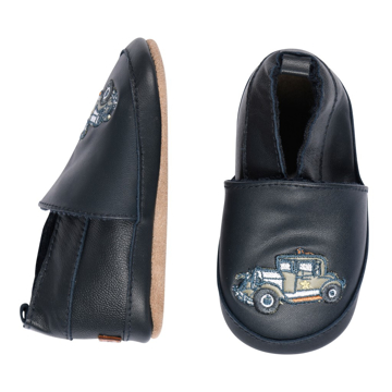 Melton Leather Slippers Retro