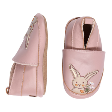 Melton Leather Slippers W. Rabbit