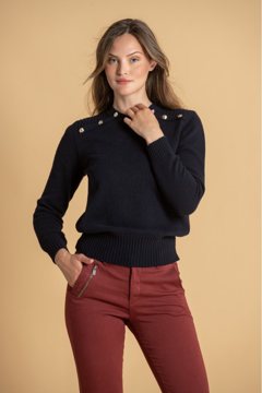 Bessie Jeans Knit W/ Button