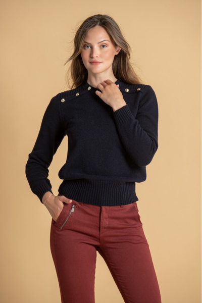 Bessie Jeans Knit W/ Button