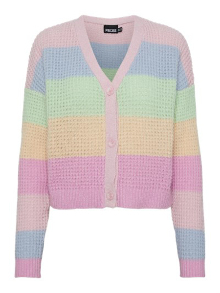 Pieces Rainbow Short Knit Cardigan