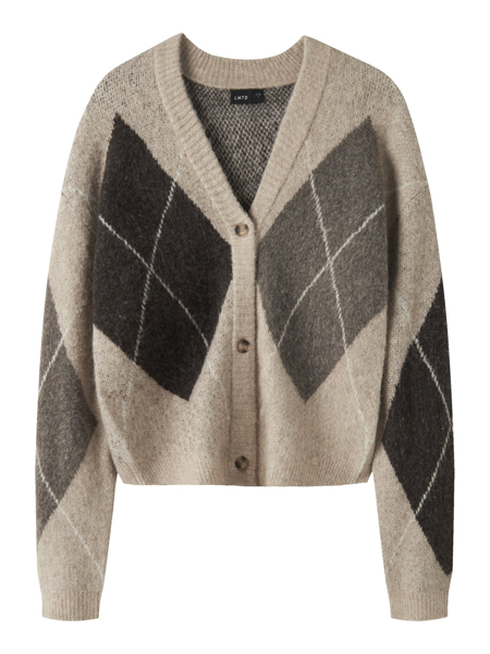 LMTD Kleave Harlekin Short Knit Cardigan
